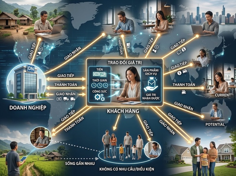 Thị trường trong marketing qua khách hàng, nhu cầu và khả năng trao đổi